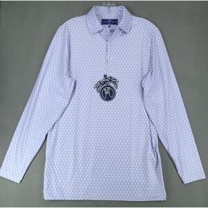 New USA Palm Men's Size S Golf Polo Long Sleeve Shirt Silky Soft Diamond
